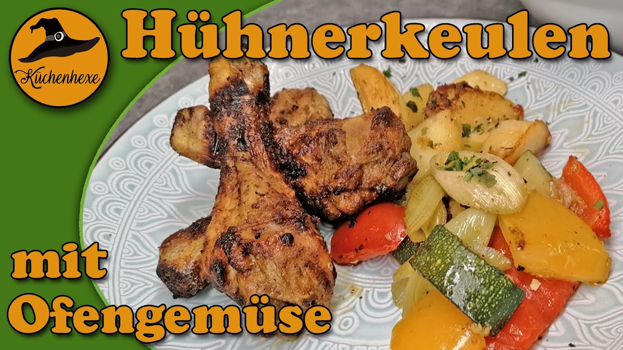 Hühnerkeulen mit Ofengemüse