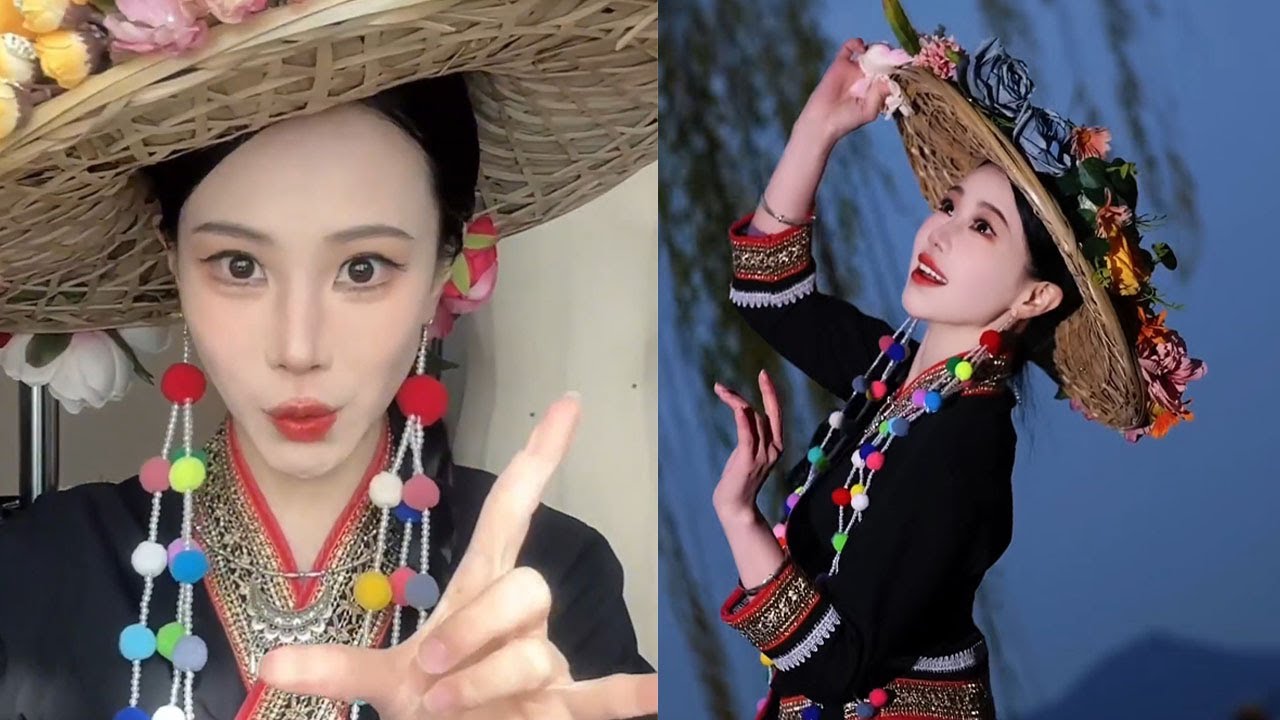 挑戰把千年曆史穿在身上，今天要拍的是雲南布朗山花#makeup #makeupartist #美妝教學 #挑战100个反派角色 #仿妆不仿人