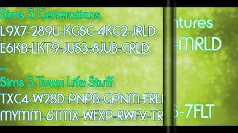 The Sims 3 All Expansions -Serial Codes- 100% WORKINGG!