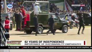 President Ruto makes his way to Raila Odinga Stadium for the 62nd Madaraka Day Celebrations
