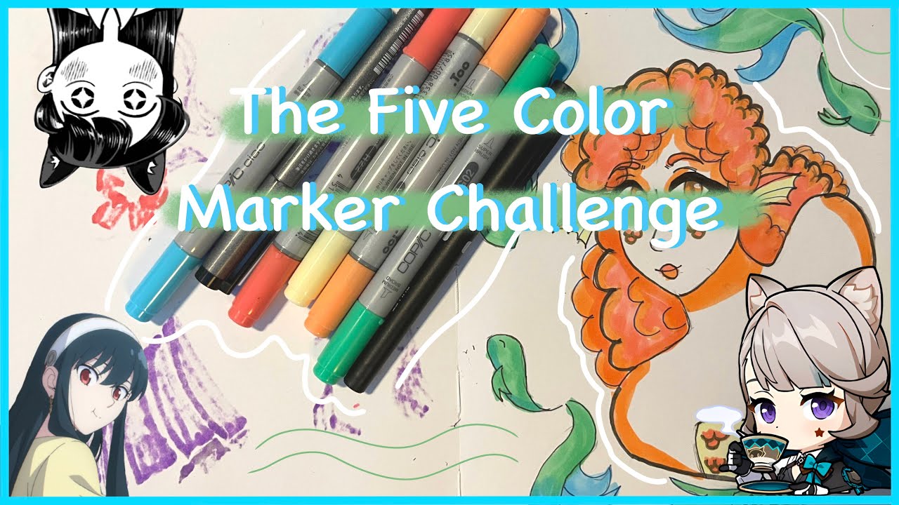 Five Marker Challenge with New Copic Ciao Markers! - YouTube
