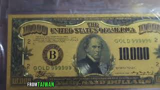 United state $10,000 Bills 24k Gold plated currency note that are worth big money ? !