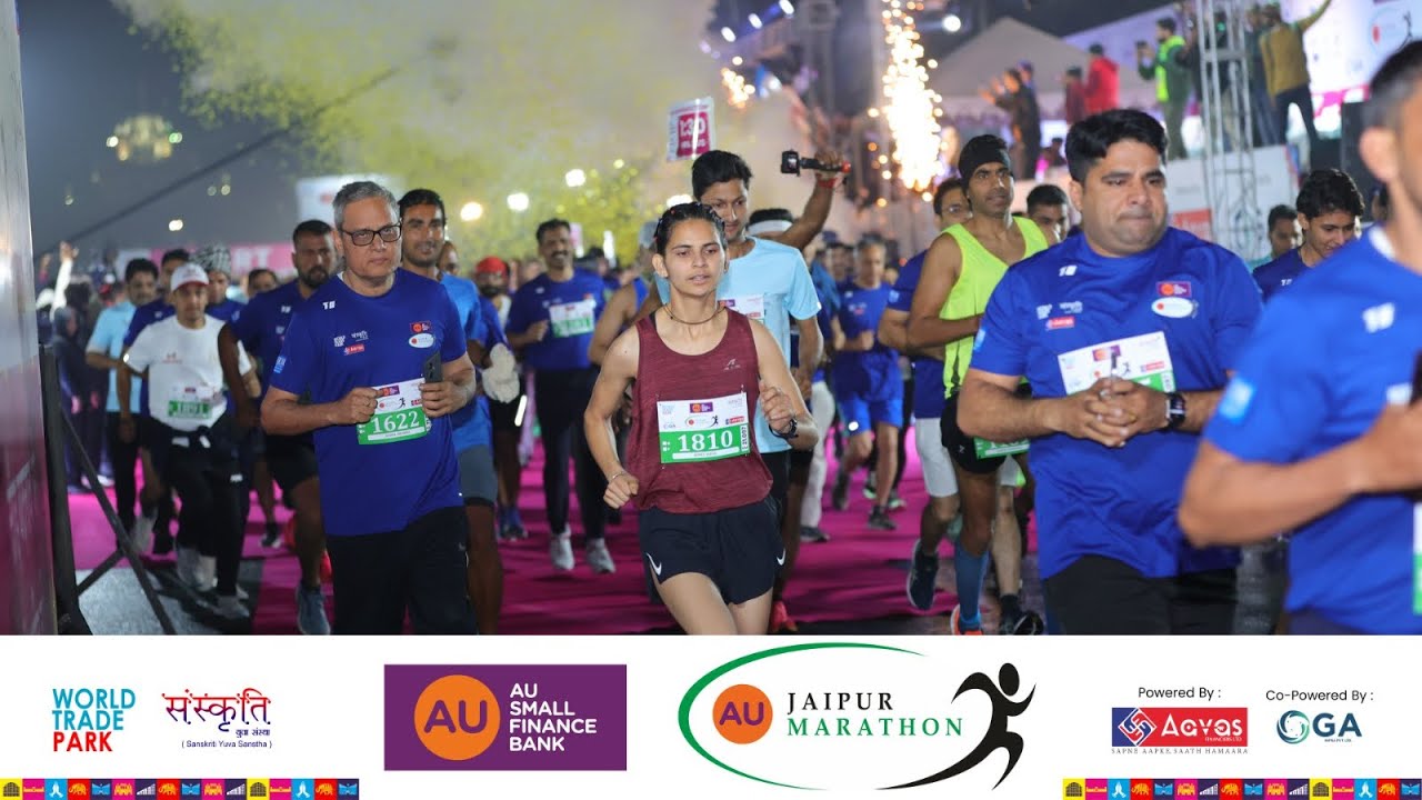 Flag Off Of 15th Edition Au Bank Jaipur Half Marathon On 4th Feb 2024 Flag off of 15th edition au bank jaipur half marathon on 4th feb 2024