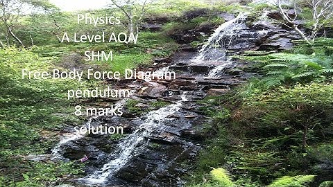 Physics A Level AQA SHM simple harmonic motion Free Body Force Diagram pendulum 8 marks solution