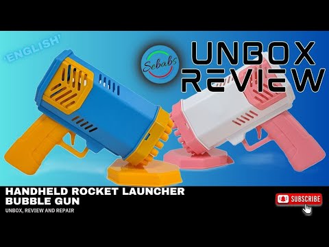 Handheld Rocket Launcher Bubble Gun LED Light  Bubble Maker Blaster Blower (Unbox/Review and Repair)