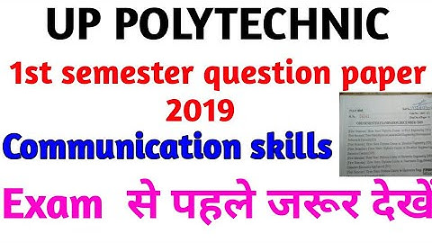 Up polytechnic 1st semester communication skills 1  question  paper 2019/BTEUP PAPER 2019