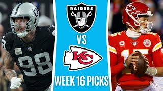 Christmas Day Football (NFL Picks Week 16) RAIDERS vs CHIEFS | MNF Free Picks & Odds