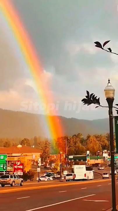 Ternyata beginilah ujung pelangi kalo di lihat dari dekat #rainbow #shorts #trending