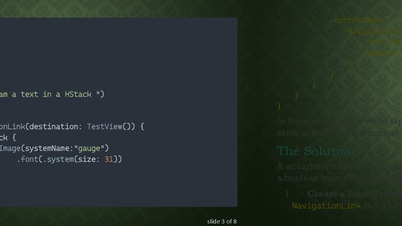 Resolving Issues with NavigationLink in ContextMenu for iOS 14 in SwiftUI