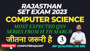 3-SET exam 2023  | Most expected questions | Important Question| rajasthan set computer science