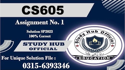 CS605 Assignment 1 solution sp2023 cs605