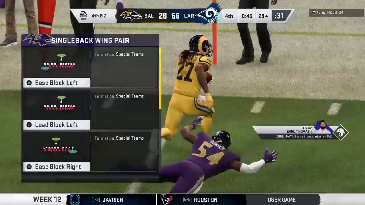 Year One Regular Season Week 12 BAL @ LAR | Madden Ballerz