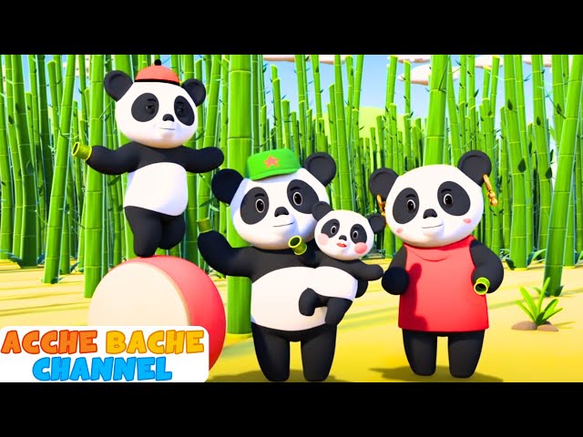 Panda Finger Family + More Hindi Nursery Rhymes For Kids By Acche Bache Channel class=