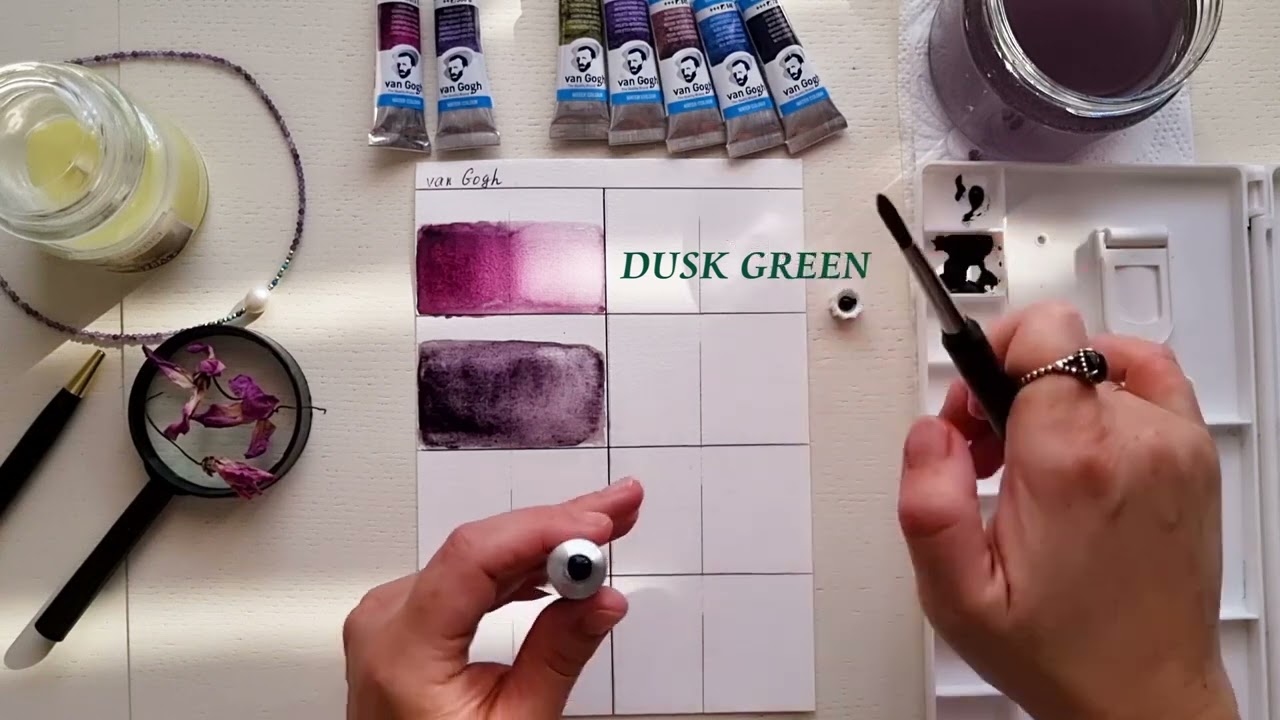 💜 Van Gogh Dusk Colors Highly Granulating Watercolors 💜 Unbox and Swatch  