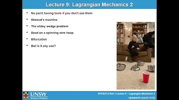 Classical Mechanics Lecture 9 Part 1 -- Lagrangian Mechanics 2