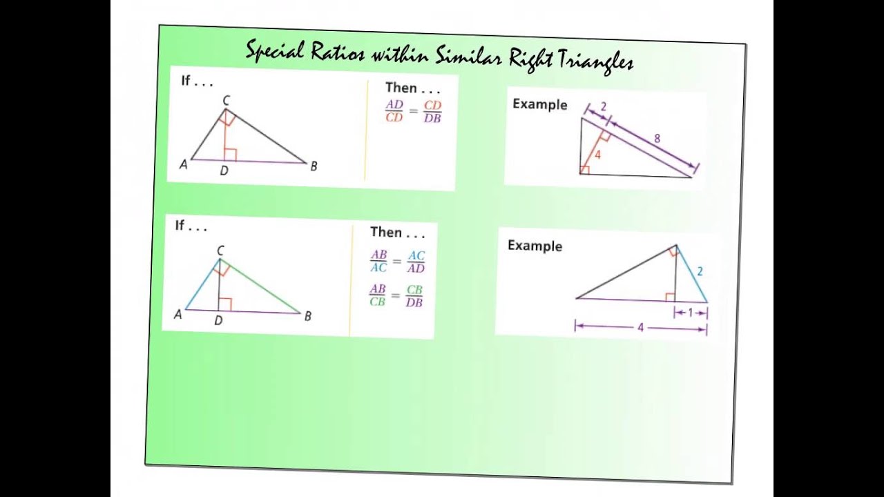 similarity in right triangles similarity in right triangles
