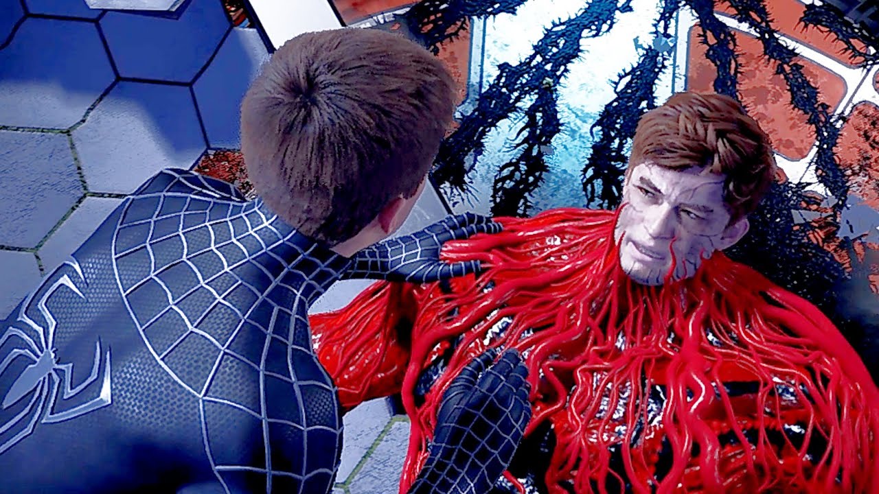 Raimi Black Webbed Suit Fights Carnage Transformation - Marvel Spider-Man 2