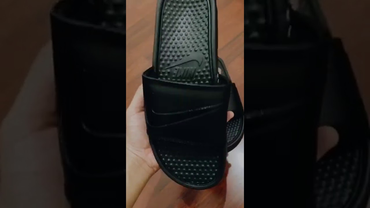 NIKE BENASSI SLIDES ALL BLACK SERIES