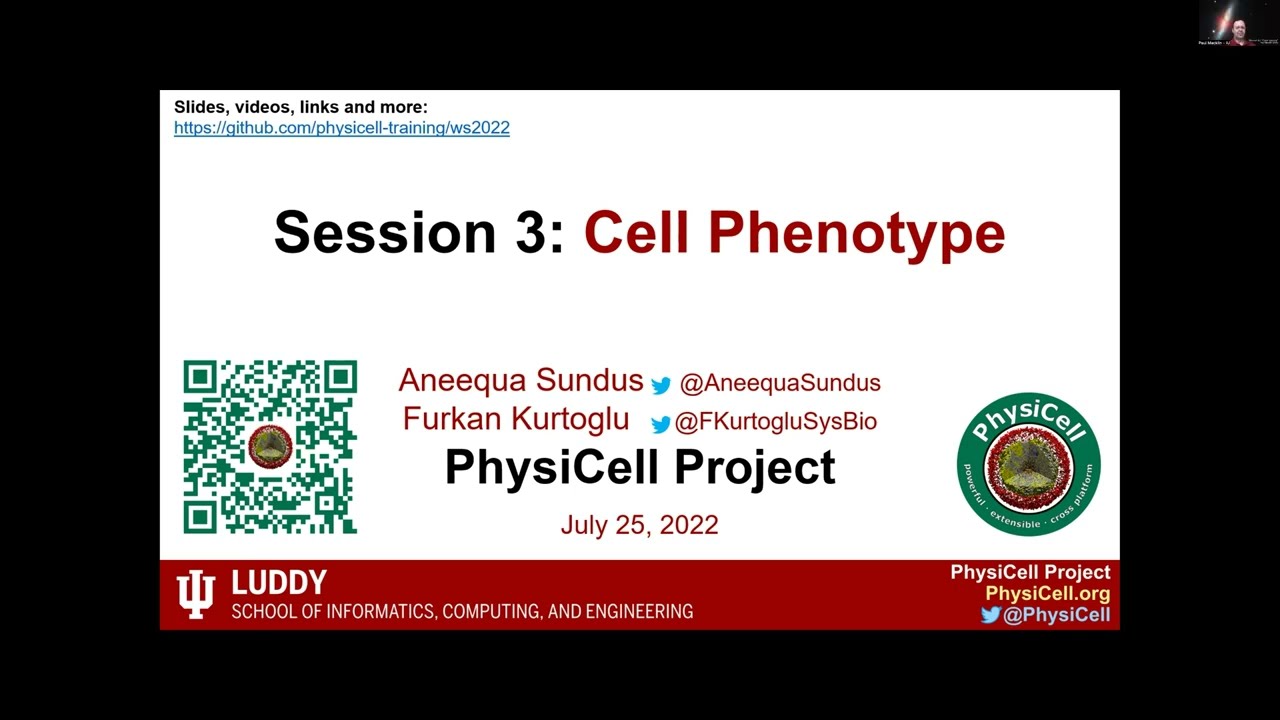 PhysiCell ws2022 Session 3: Introduction to Cell Phenotype in PhysiCell