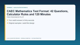 CAEC Mathematics Test Format: 42 Questions, Calculator Rules and 120 Minutes