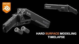 SCIFI SHOTGUN HARD SURFACE Modeling Blender Timelapse