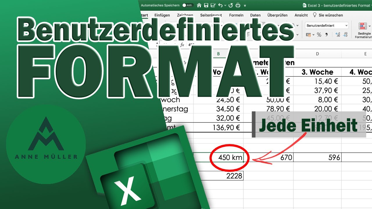 New Alle Einheiten in Excel verwenden - benutzerdefiniertes Format