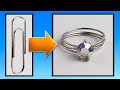 Easy Paperclip or 20g Wire Prong Ring Faceted Gem stone Jewelry Making Tutorial