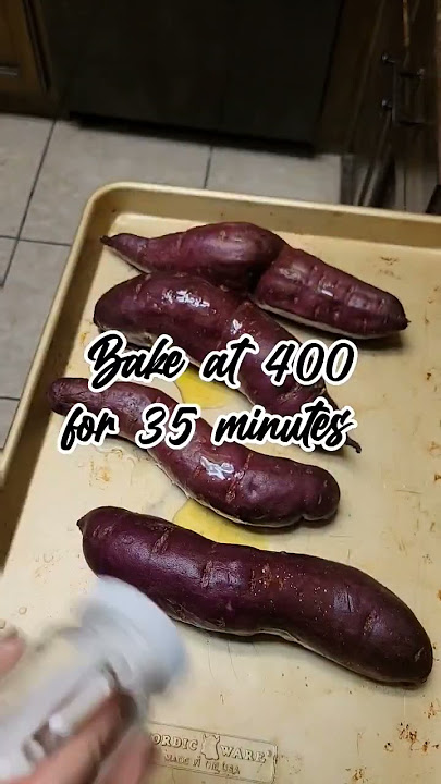 Baked purple sweet potatoes are SO GOOD! #shorts #easyrecipe #cooking