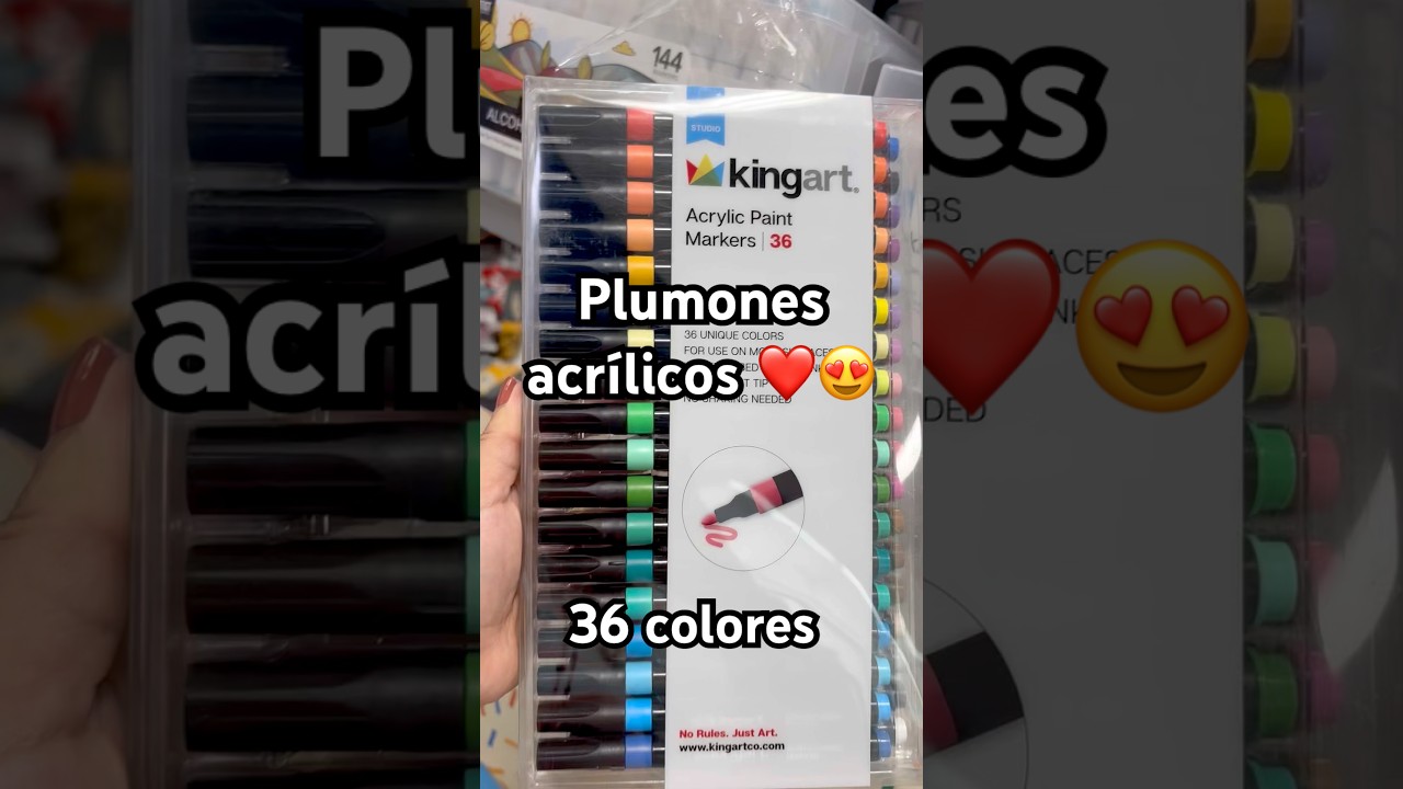 Plumones acrílicos Kingart 🎨 36 colores por $12.99 