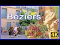 【4K】WALK France 4k video BEZIERS walking tour SLOW TV travel