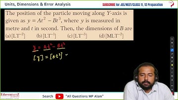 The position of the particle moving along Y-axis is given as y At Bt = −2 3, where y is measured i