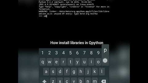How install libraries in qpython