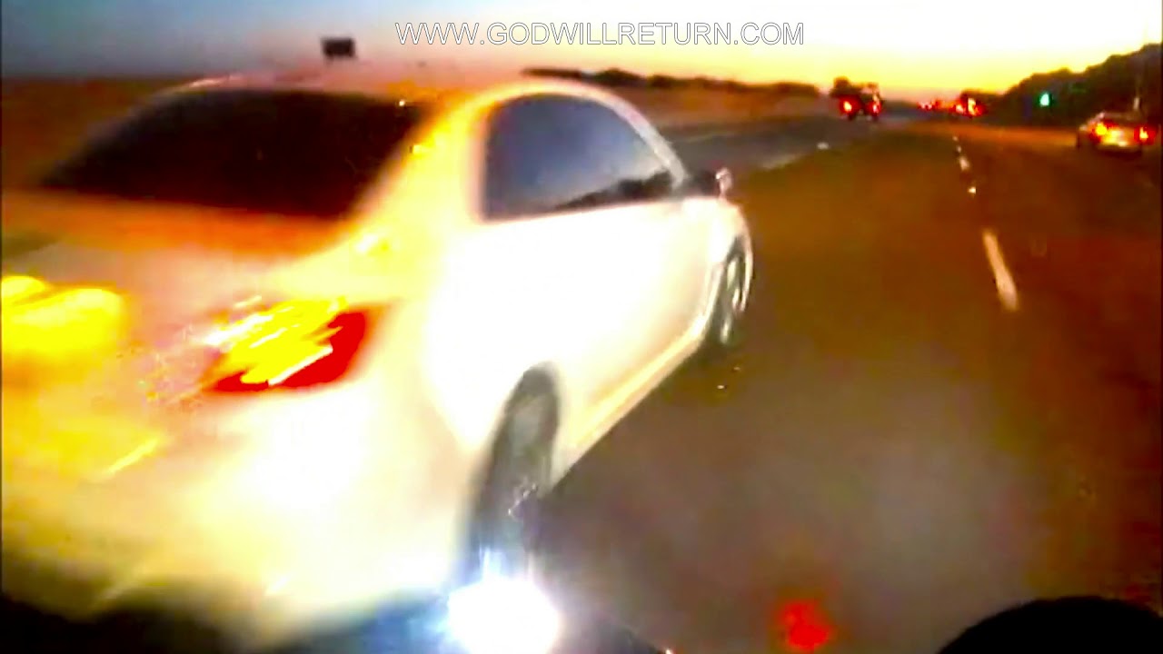 Motorcycle rider Laughs in the face of death