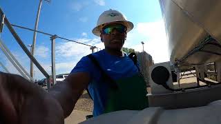 Pumping Off Tanker Hazmat in Chemical Suit   #Chemical Tanker Pump Off #Unloading Hazmat Tanker