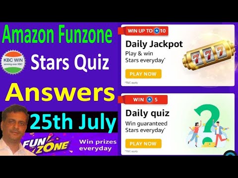 Amazon Funzone Stars Quiz Answers 25 July#kbcwin #AmazonPrimeDaySpecialsQuiz #AmazonFunzoneStarsQuiz