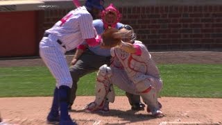 WSH@CHC: Fowler hit by pitch, stays in the game
