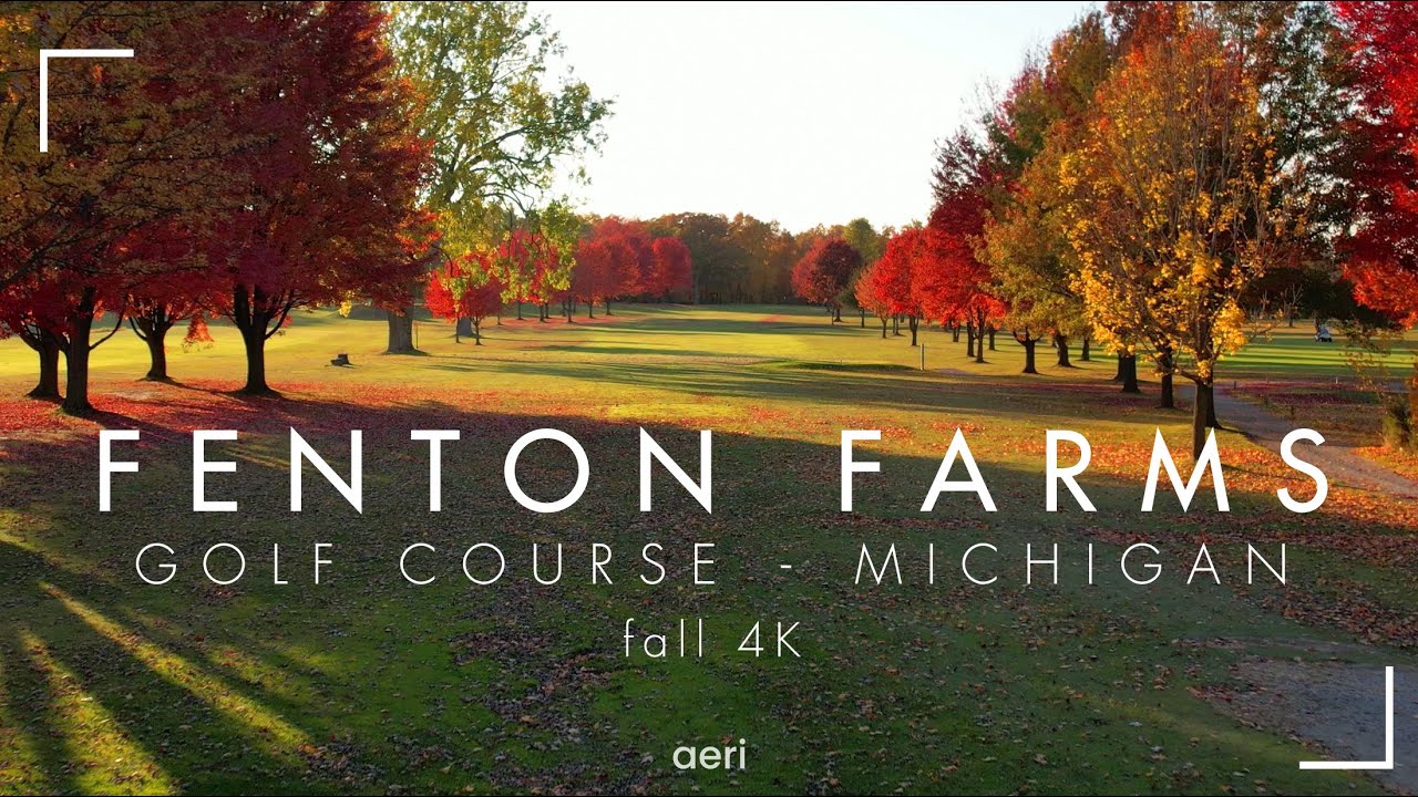 Fenton Farms - Golf Course in Michigan - Fall 2022 - Drone Aerial Footage 4k
