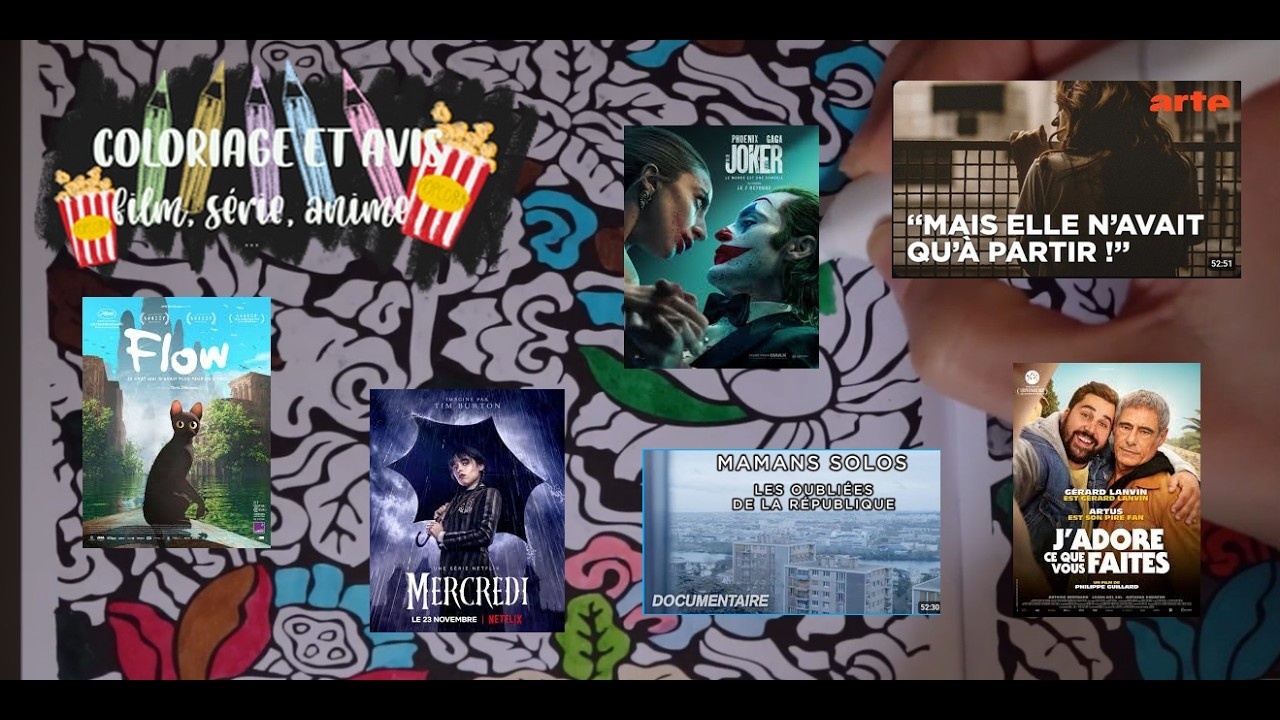 ASMR français - Coloriage + avis de films/séries/documentaires