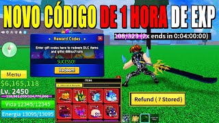 NOVO CÓDIGO DE 1 HORA EXP + TODOS OS CÓDIGOS ATUALIZADOS DO BLOX FRUITS (roblox) blox fruits codes