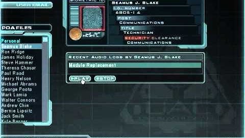 Doom 3 - Seamus Blake PDA