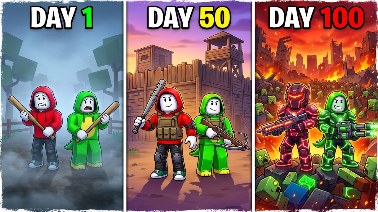 JJ and Mikey Survived 100 DAYS in a Zombie Apocalypse! (Roblox