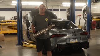 Active Autowerke Downpipe Install A90 Supra by PIPSBURGH VIEWS 2,990 views 2 years ago 7 minutes, 32 seconds