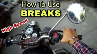 How to Brake a MotorCycle on HIGH SPEED !!