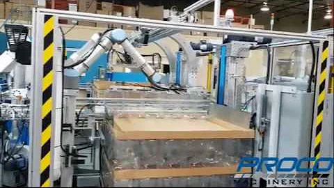 Proco Half-Cube Palletizer with UR-10 Collaborative Robot - blow molding automation