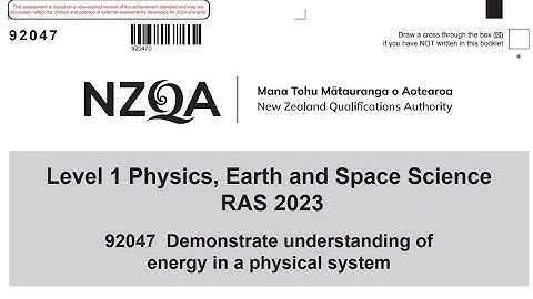 NCEA Level 1 PESS - Energy 2023 Pilot Exam Paper NZQA 92047