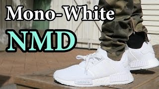 nmd white on feet