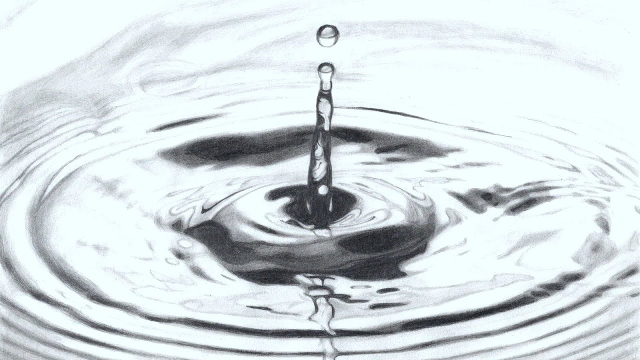 鉛筆画タイムラプス しずく 波紋 Pencil Drawing Time Lapse Water Drop Splash Youtube