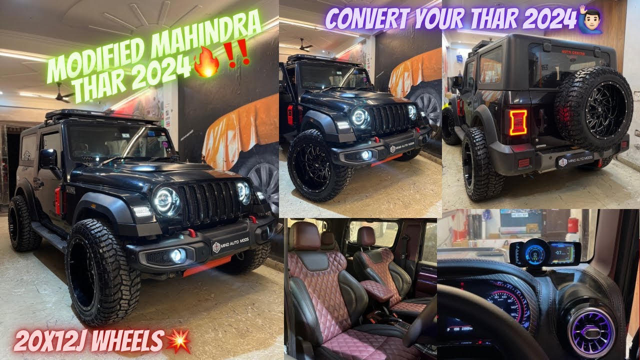 Modified Mahindra THAR 2024🔥‼️ Wrangler Inspired New Thar 2024 | 20x12J ...