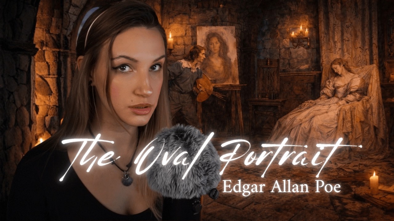 A Soft Spoken Tale by Candlelight | The Oval Portrait (Fireplace ASMR Sound)