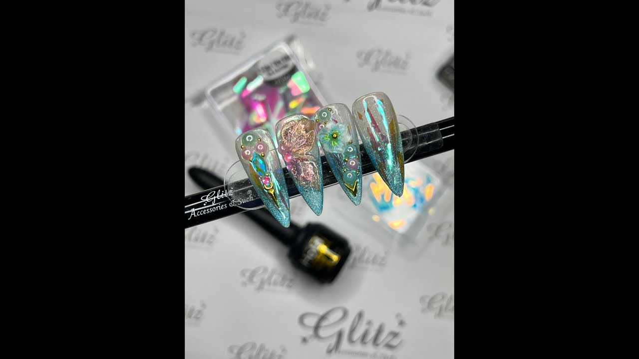 Nail Art Tutorial - How to Quick Easy Simple Encapsulated Fire & Ice Sheet ✨